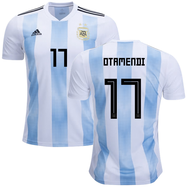 Argentina #17 Otamendi Home Kid Soccer Country Jersey - Click Image to Close